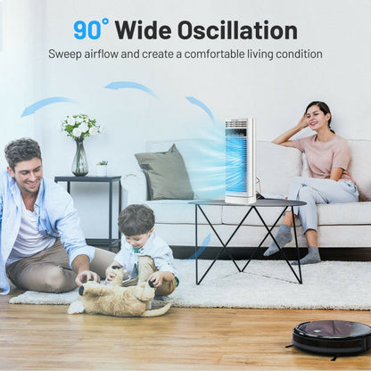 Small Oscillating Desk Fan – 14-Inch Electric Tower Fan with Timer & Adjustable Speeds | Space-Saving Cool | For Personal Indoor Comfort
