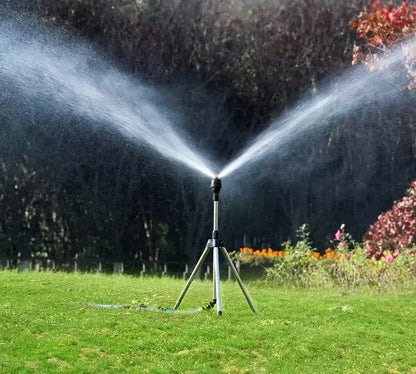 Adjustable Rotating Irrigation Sprayer – 360° Stainless Steel Tripod
