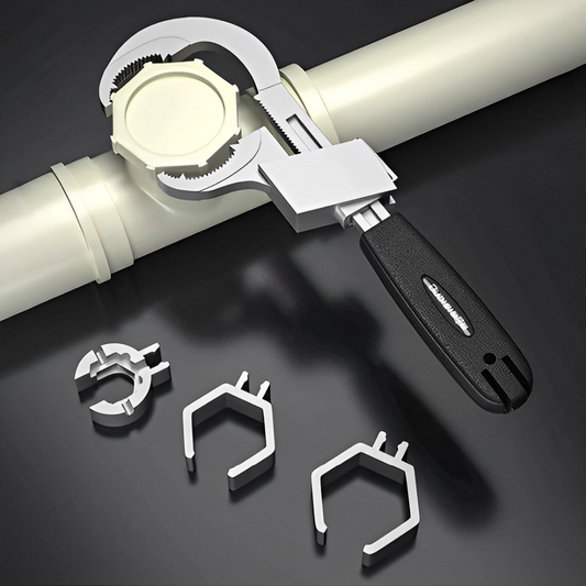 Multifunctional Sanitary Key – Adjustable Plumbing Wrench with Interchangeable Heads