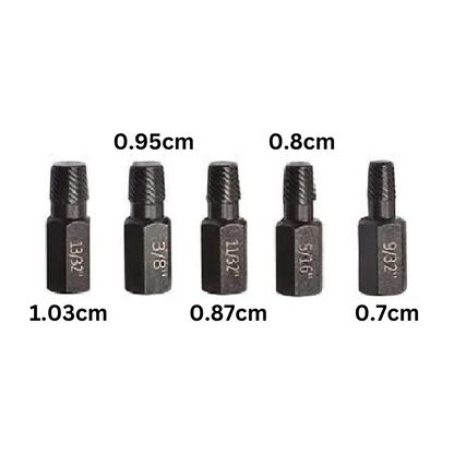 Screw and Bolt Extractor Set – 5-Piece High Carbon Steel Kit for Easy Removal