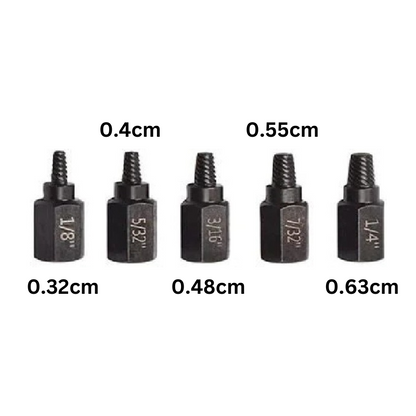 Screw and Bolt Extractor Set – 5-Piece High Carbon Steel Kit for Easy Removal