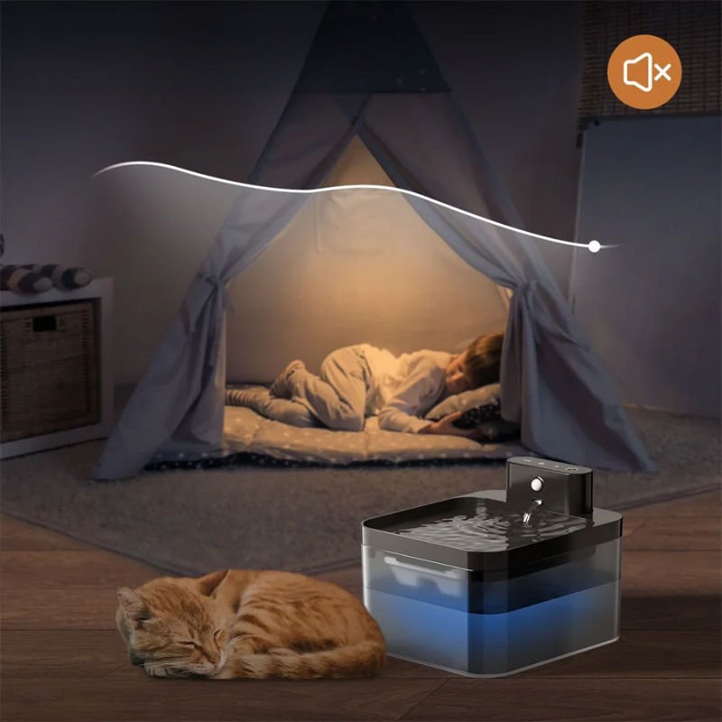 PureFlow Fountain – Smart Cat Water Dispenser with Motion Sensor & Filtration