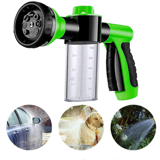 FoamJet – 8-Mode High-Pressure Foam Gun Nozzle with 100ml Soap Reservoir