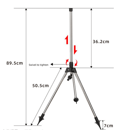 Adjustable Rotating Irrigation Sprayer – 360° Stainless Steel Tripod