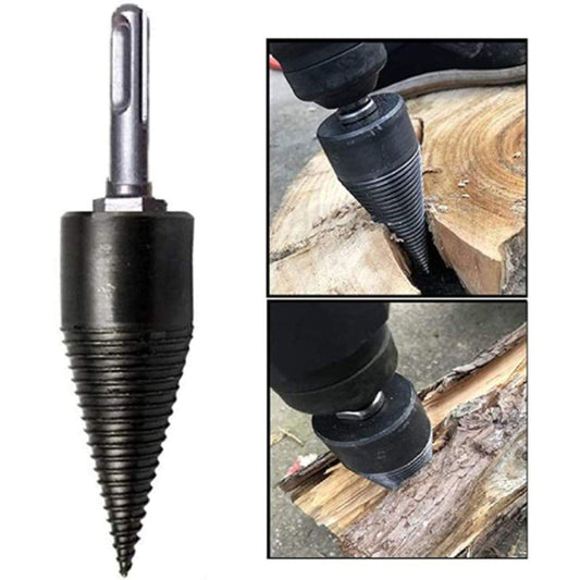 PowerSplit Wood Splitter Tool – Effortless Log Splitting with Carbon Steel Drill and 3 Shafts