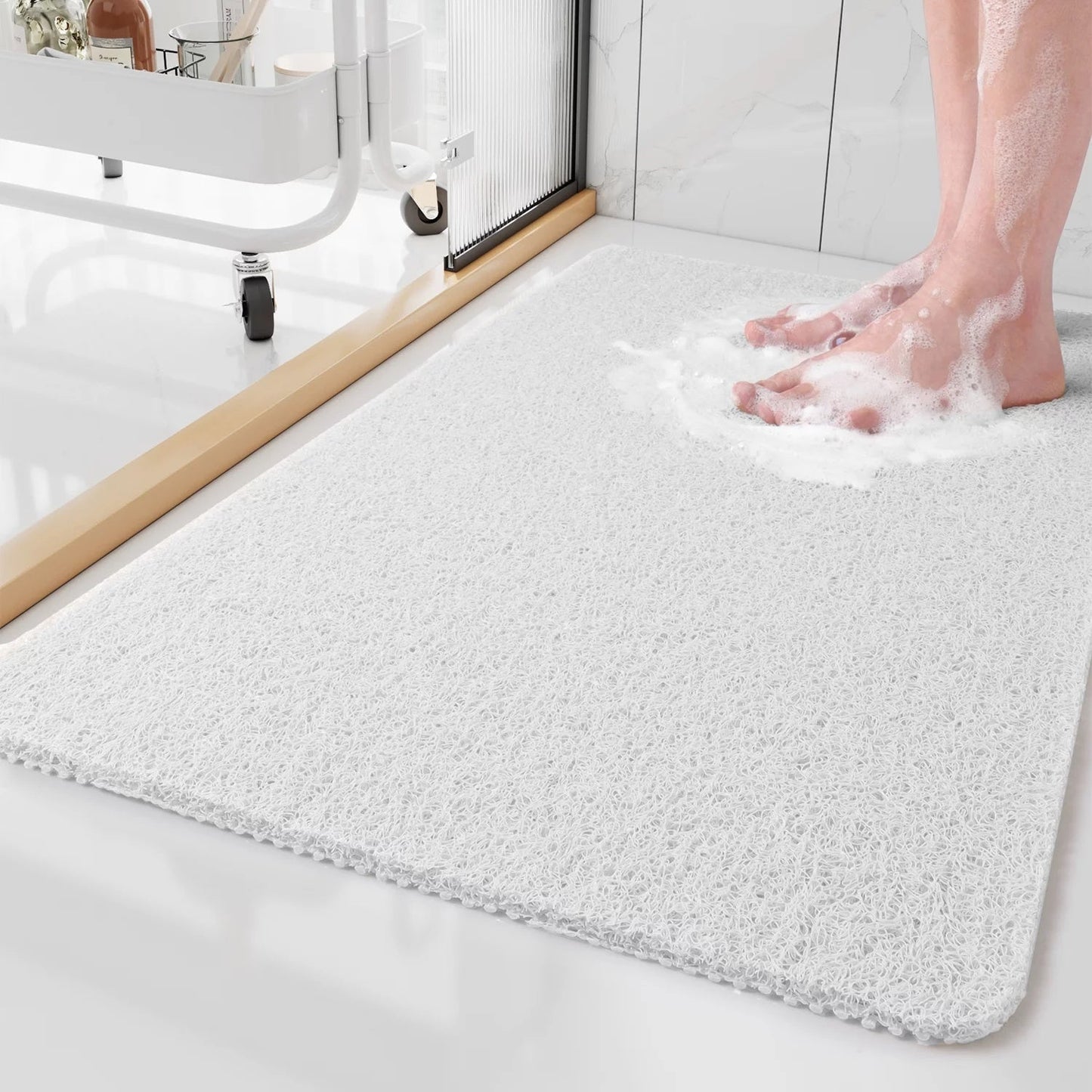 Aqualuxe Shower Mat – Non-Slip, Quick-Drying Mat with Hygienic Drainage Design