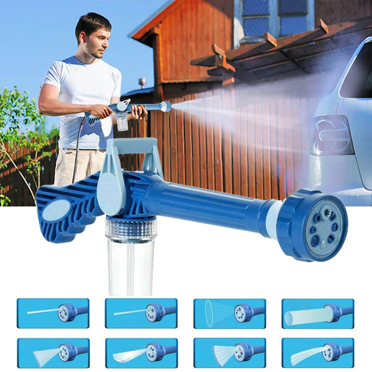 8-in-1 High-Pressure Water Gun – Built-In Soap Dispenser & Adjustable Spray for Efficient Cleaning