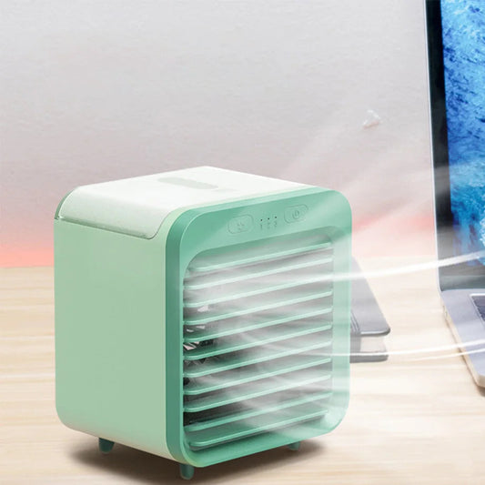 Coolivio Mini Aircooler | Portable 3-in-1 USB fan with air humidification & cooling function | 3 levels | 2500mAh battery | For office, travel & at home