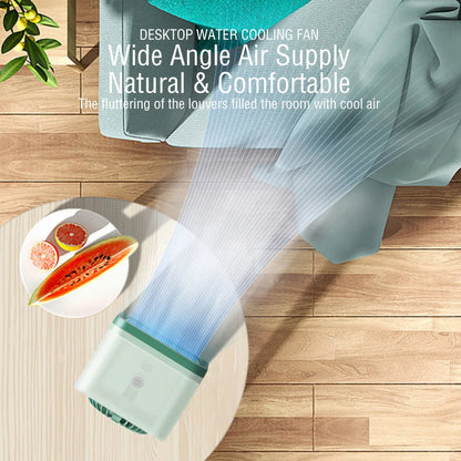 Coolivio Mini Aircooler | Portable 3-in-1 USB fan with air humidification & cooling function | 3 levels | 2500mAh battery | For office, travel & at home