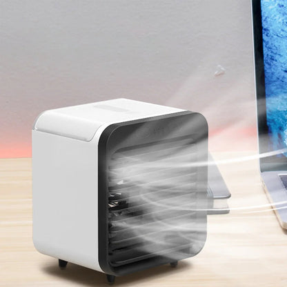 Coolivio Mini Aircooler | Portable 3-in-1 USB fan with air humidification & cooling function | 3 levels | 2500mAh battery | For office, travel & at home