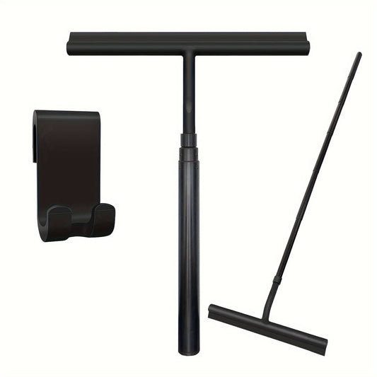 Deluxe Shower Squeegee – Telescopic 2-in-1 Glass & Floor Cleaner with No-Drill Mount