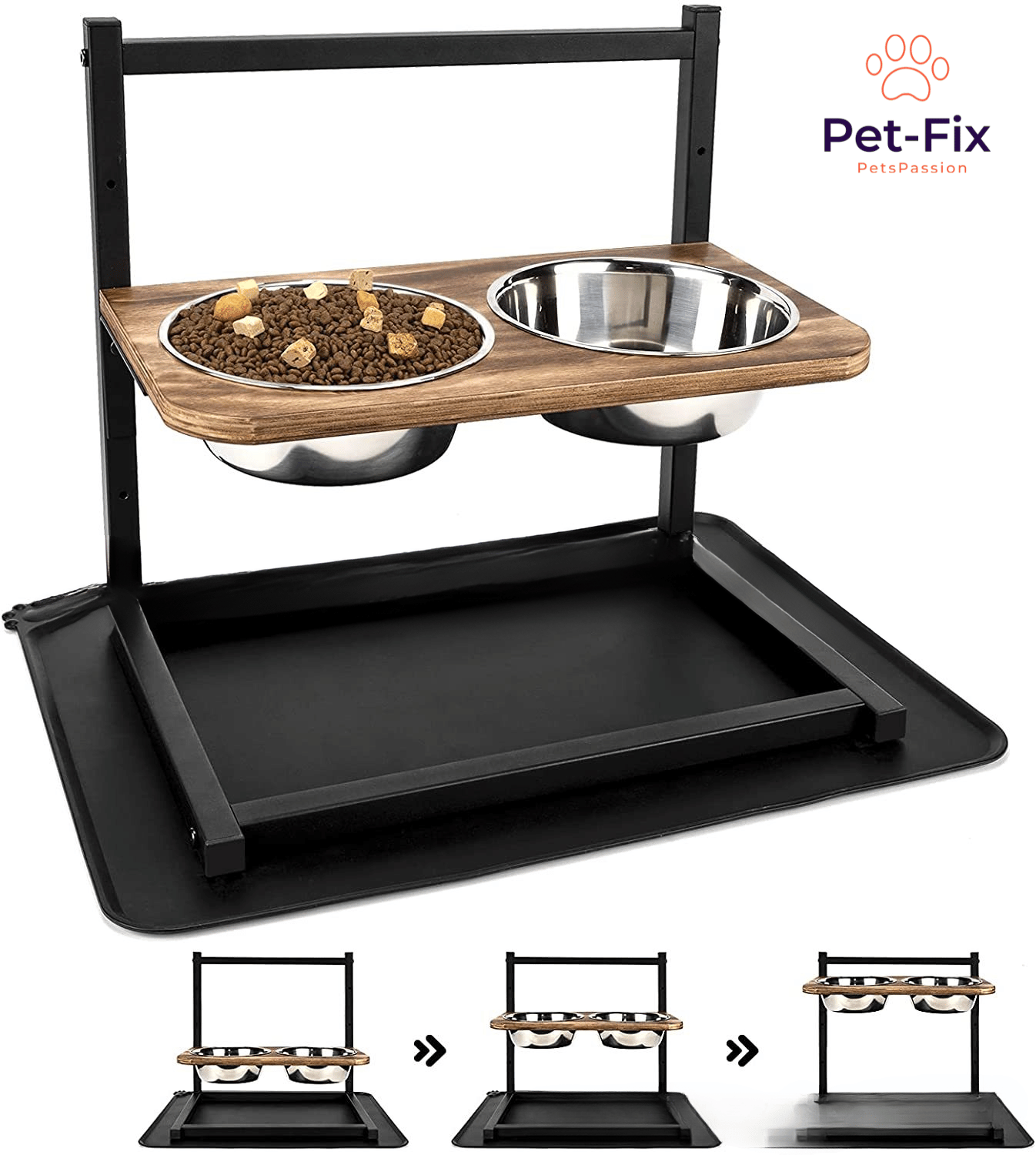 Snackhaven – Ergonomic Dog Feeding Station with Stainless Steel Bowls