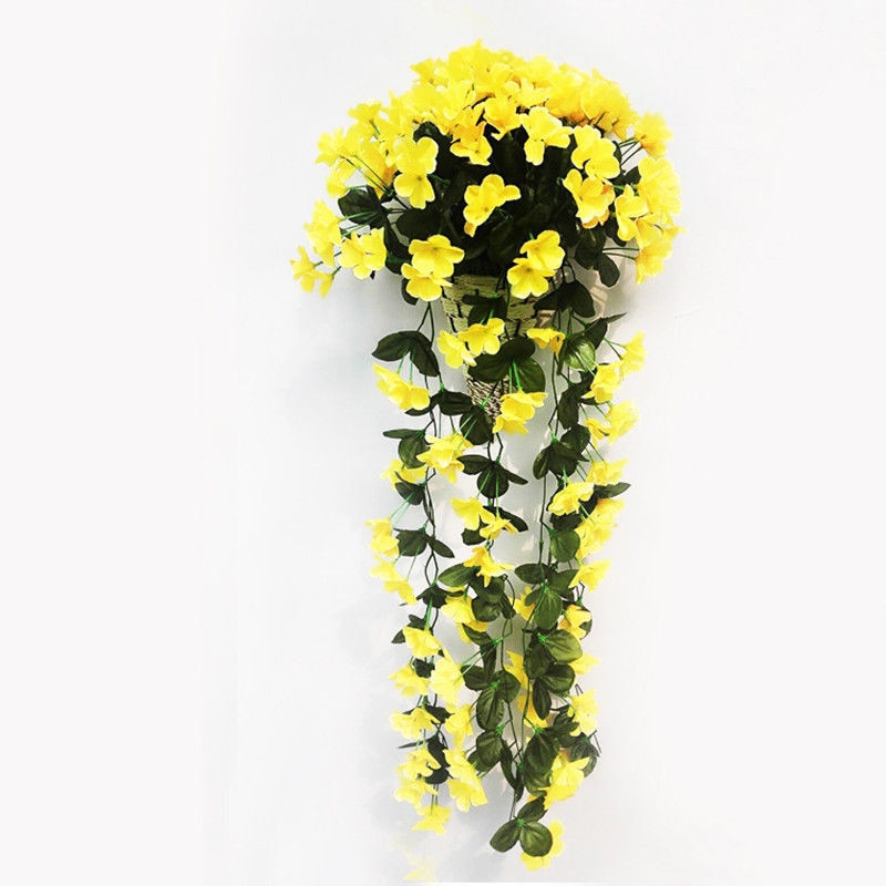 Lifelike Wisteria Flower Arrangement – Silk Hanging Vine for Natural-Looking Indoor & Outdoor Decor