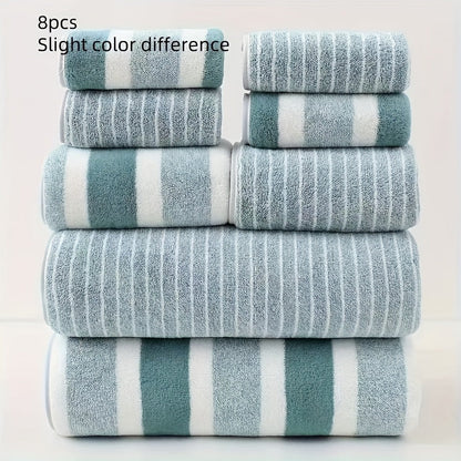 Luxury Coral Bath Towel Set – Ultra-Soft, Quick-Drying 8-Piece Set for Spa-Like Comfort and Superior Absorption