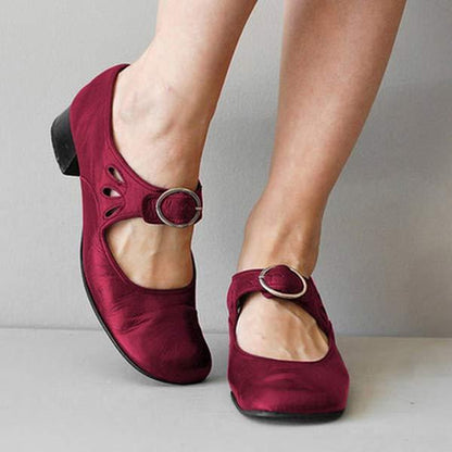 Women's Orthopedic Buckle Strap Low-Heel Comfort Walking Sandals