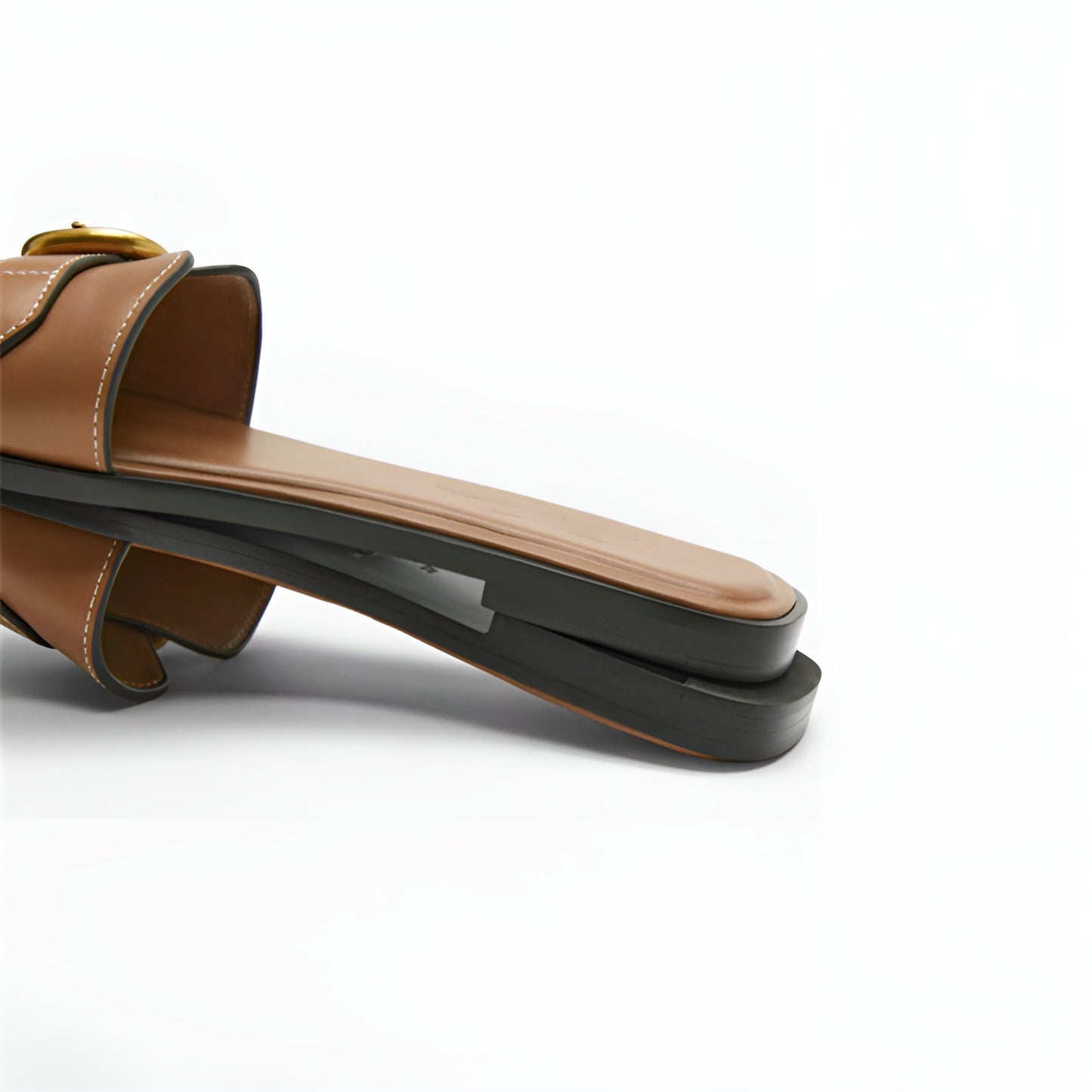 Women's Elegant Slippers with Gold Buckle Detail