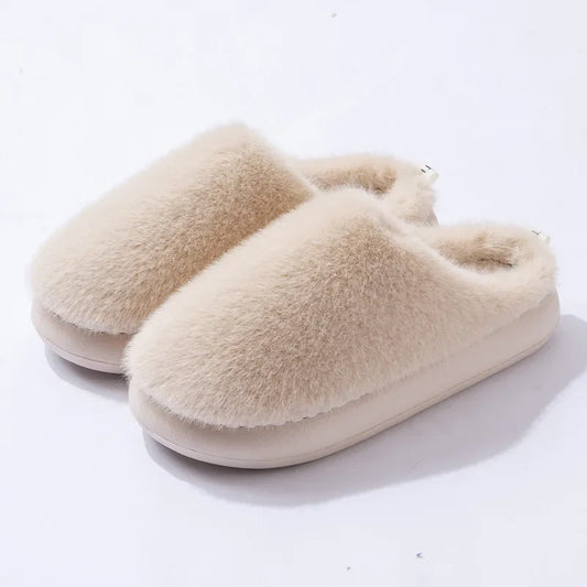 Women’s Plush Indoor Slippers with Closed Toe and Soft Warm Lining