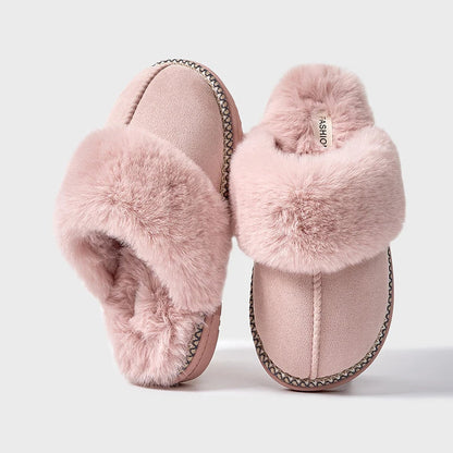 Women's Plush Winter Slippers with Soft Fur Lining and Warm Comfort