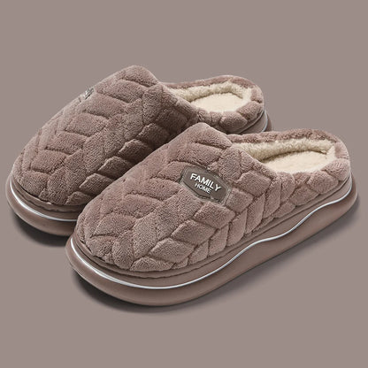 Women's Quilted Indoor Slippers with Thick Sole and Warm Plush Lining