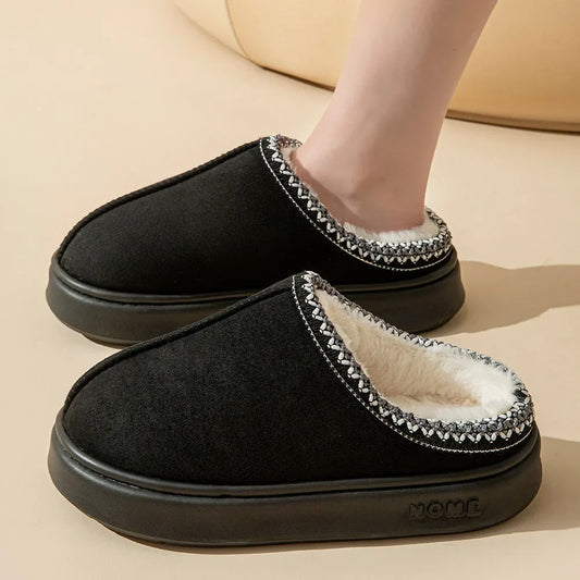Women's Winter Indoor Slippers with Soft Lining and Anti-Slip Sole