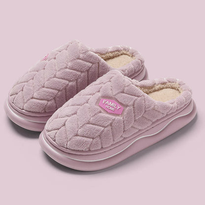Women's Quilted Indoor Slippers with Thick Sole and Warm Plush Lining