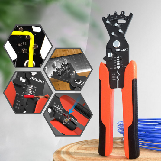5-in-1 Multifunctional Electrical Tool – Crimper, Stripper, Cutter, Bender & Nut Driver