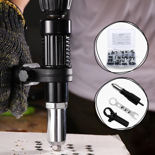 RivetPro Adapter Kit – Electric Drill Rivet Gun Attachment for Quick & Easy Riveting