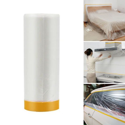 Protective Film with Adhesive Tape – Tear-Resistant Surface Cover for Renovation & Painting