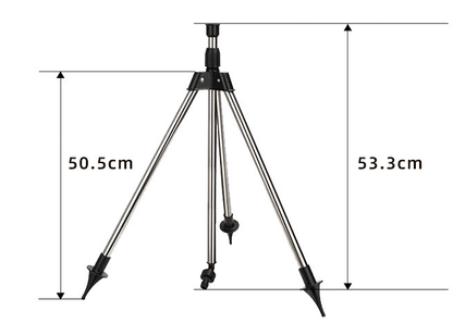 Adjustable Rotating Irrigation Sprayer – 360° Stainless Steel Tripod