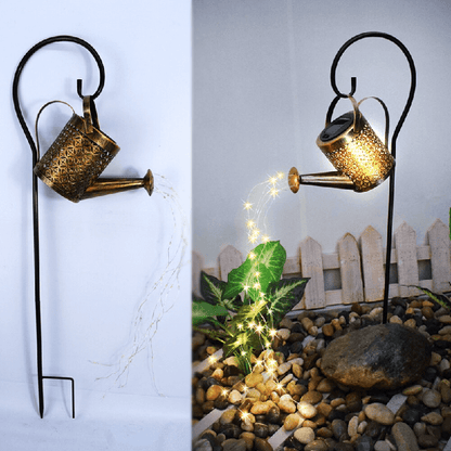 Solar Watering Can Lamp – Wrought Iron Garden Light with 36 Warm LEDs for Magical Outdoor Ambience