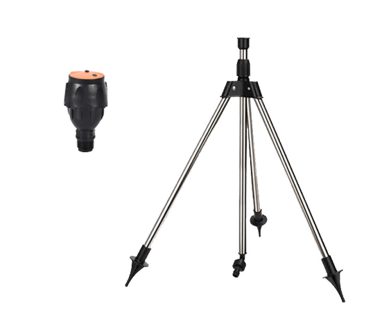 Adjustable Rotating Irrigation Sprayer – 360° Stainless Steel Tripod