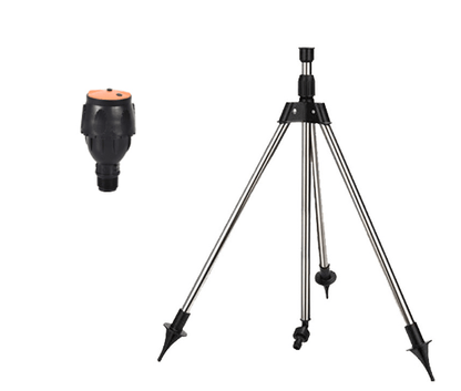 Adjustable Rotating Irrigation Sprayer – 360° Stainless Steel Tripod