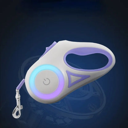 SmartLead NightWalk – Retractable Dog Leash with LED Light – 3m Auto Extend, USB Rechargeable