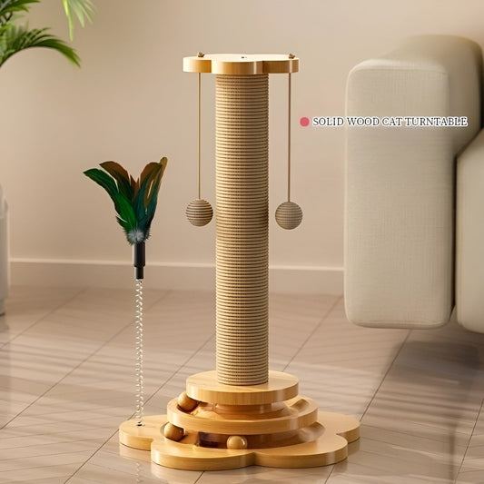 Woodpounce – Natural Wooden Cat Toy + Furniture-Saving Play Solution