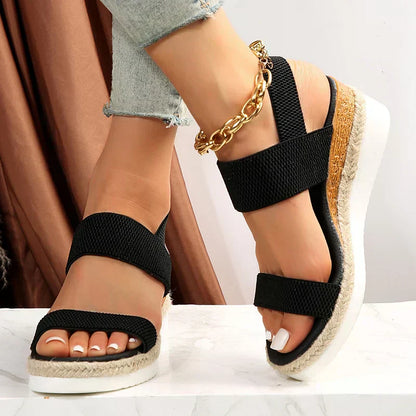 Women's Platform Strap Sandals with Cushioned Sole